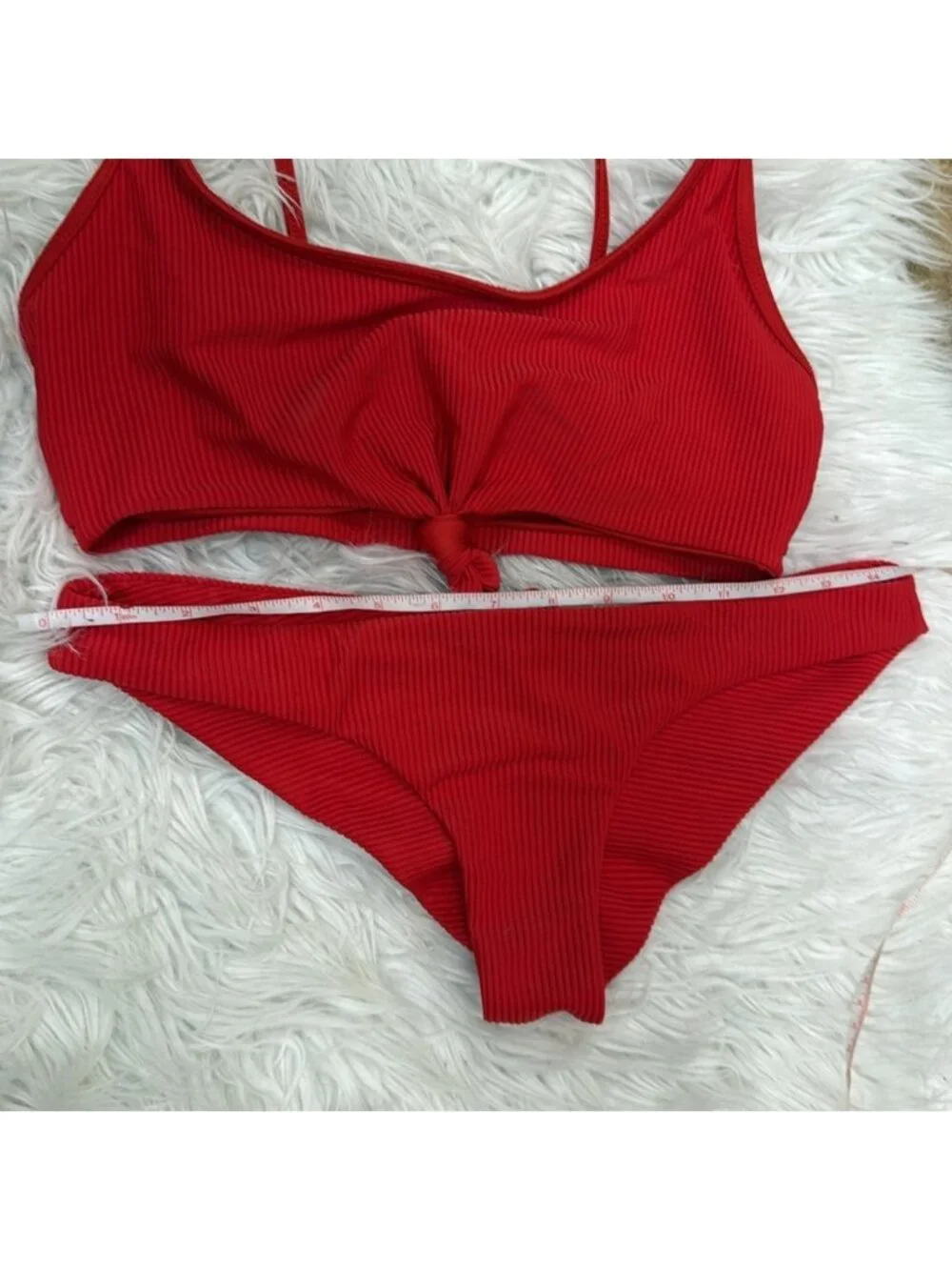 Frankie’s bikinis red Greer bikini set new no tags large swim